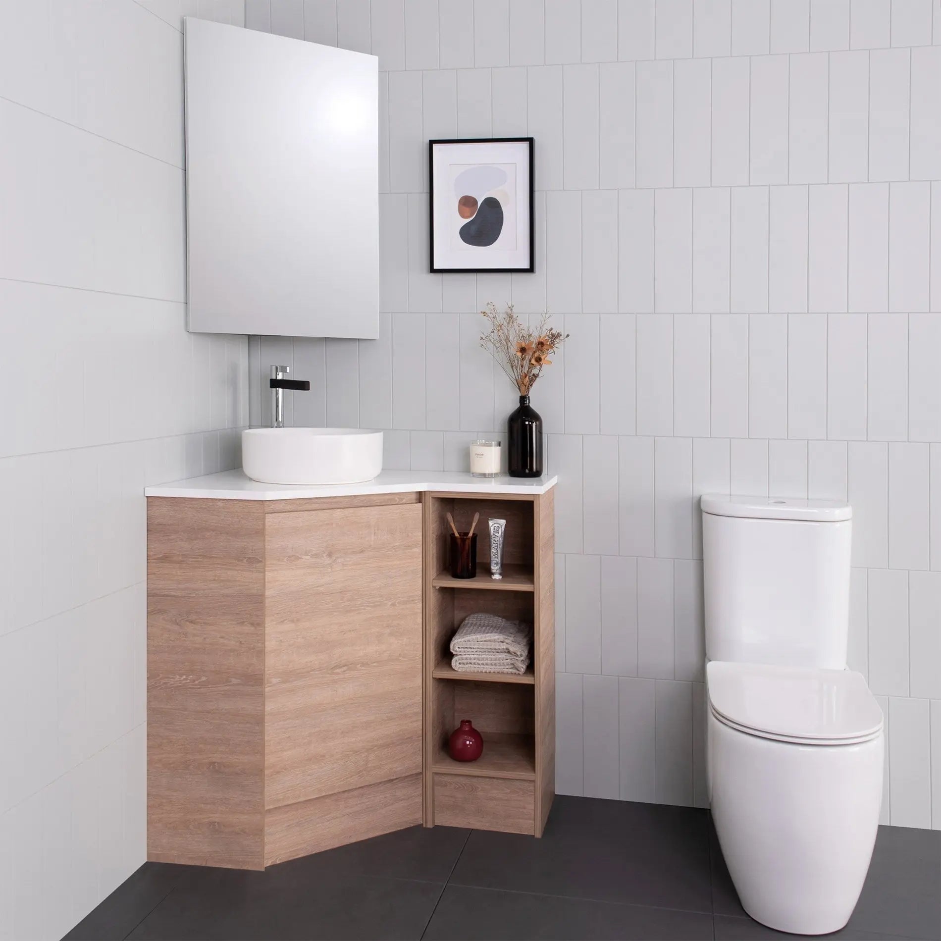 Corner-Vanities Art Bathrooms
