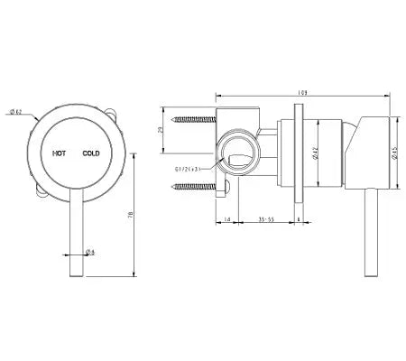 Cioso Shower Mixer Pin Down Millennium