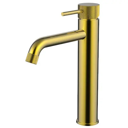Cioso Curved Knurled Mid-Rise Basin Mixer Millennium