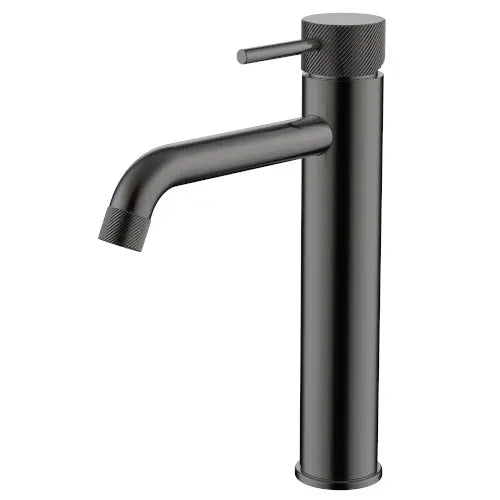 Cioso Curved Knurled Mid-Rise Basin Mixer Millennium