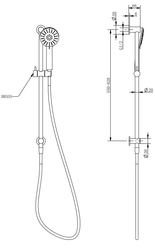 Finesa Top Inlet Rail Shower Modern Brass Millennium