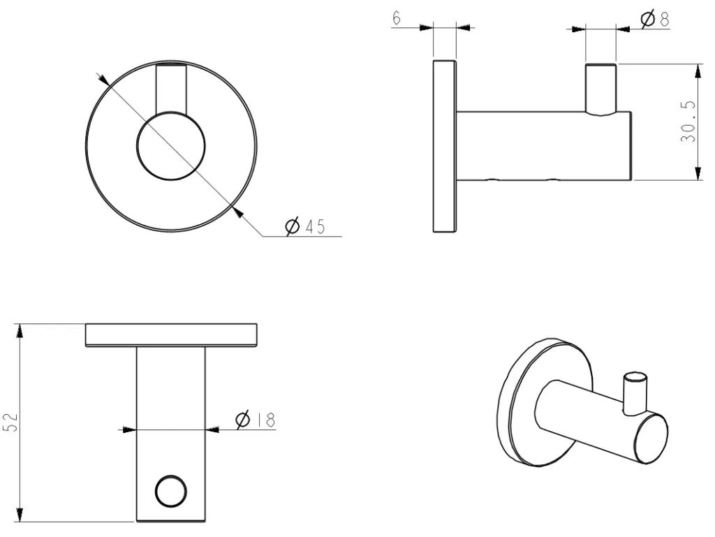 Mica Robe Hook Bella Vista