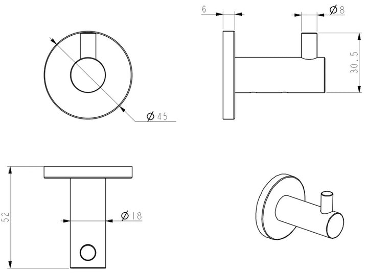 Mica Robe Hook Bella Vista