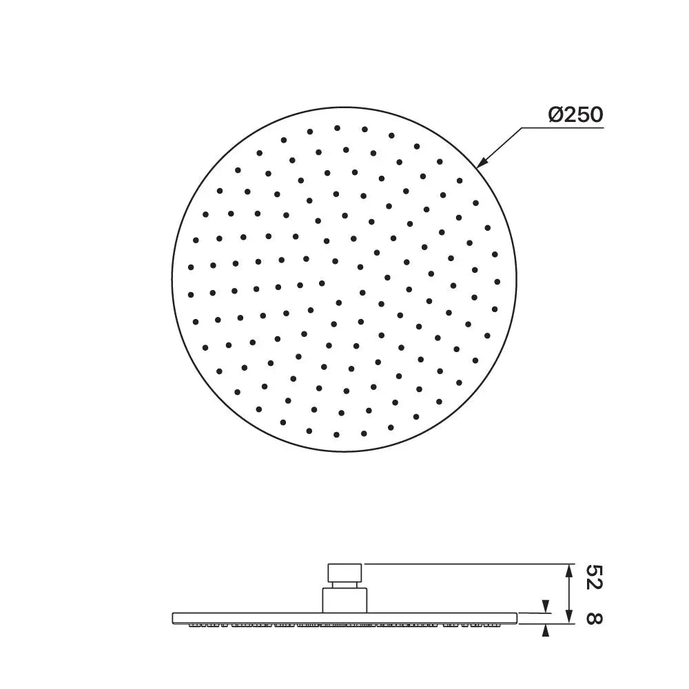 MATCHA BRASS SHOWER HEAD 250MM Brasshard