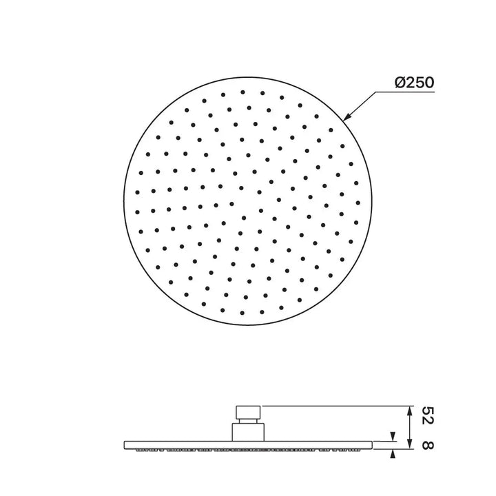 MATCHA BRASS SHOWER HEAD 250MM Brasshard