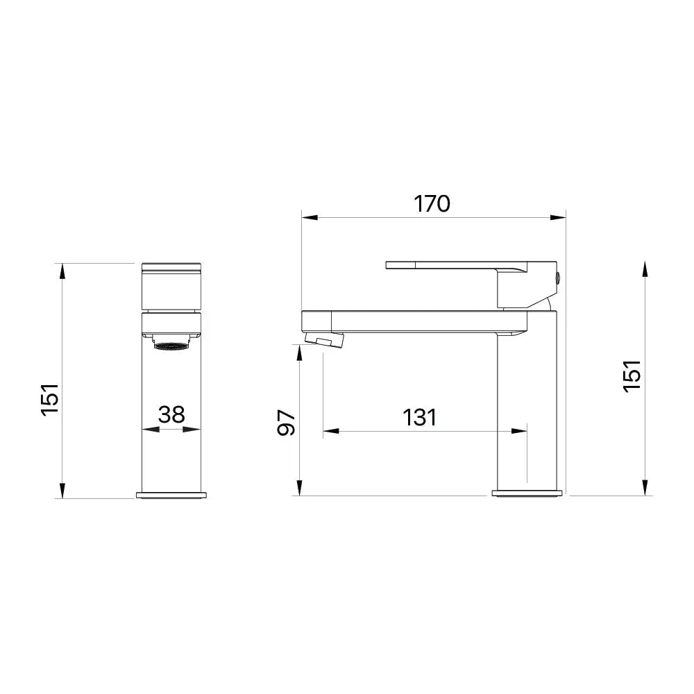 SAFFRON BASIN MIXER LEAD FREE Brasshard