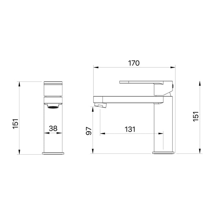 SAFFRON BASIN MIXER LEAD FREE Brasshard