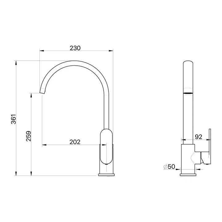 SAFFRON SINK MIXER LEAD FREE Brasshard