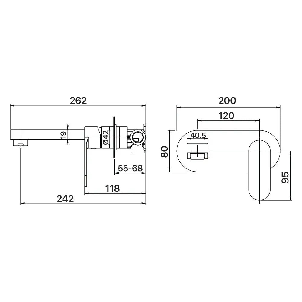 SAFFRON WALL PLATE MIXER LEAD FREE Brasshard