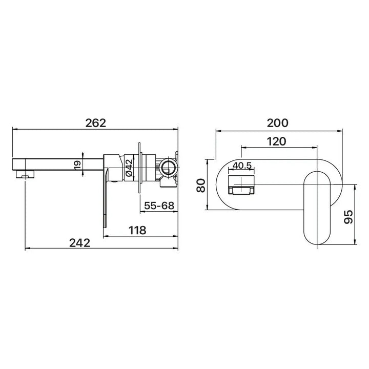 SAFFRON WALL PLATE MIXER LEAD FREE Brasshard