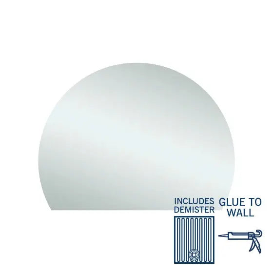 D-Shaped Polished Mirror - Demister Optional Thermogroup