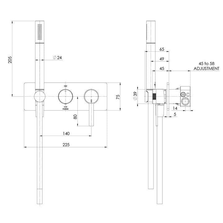 Lexi MKII Wall Shower System Phoenix