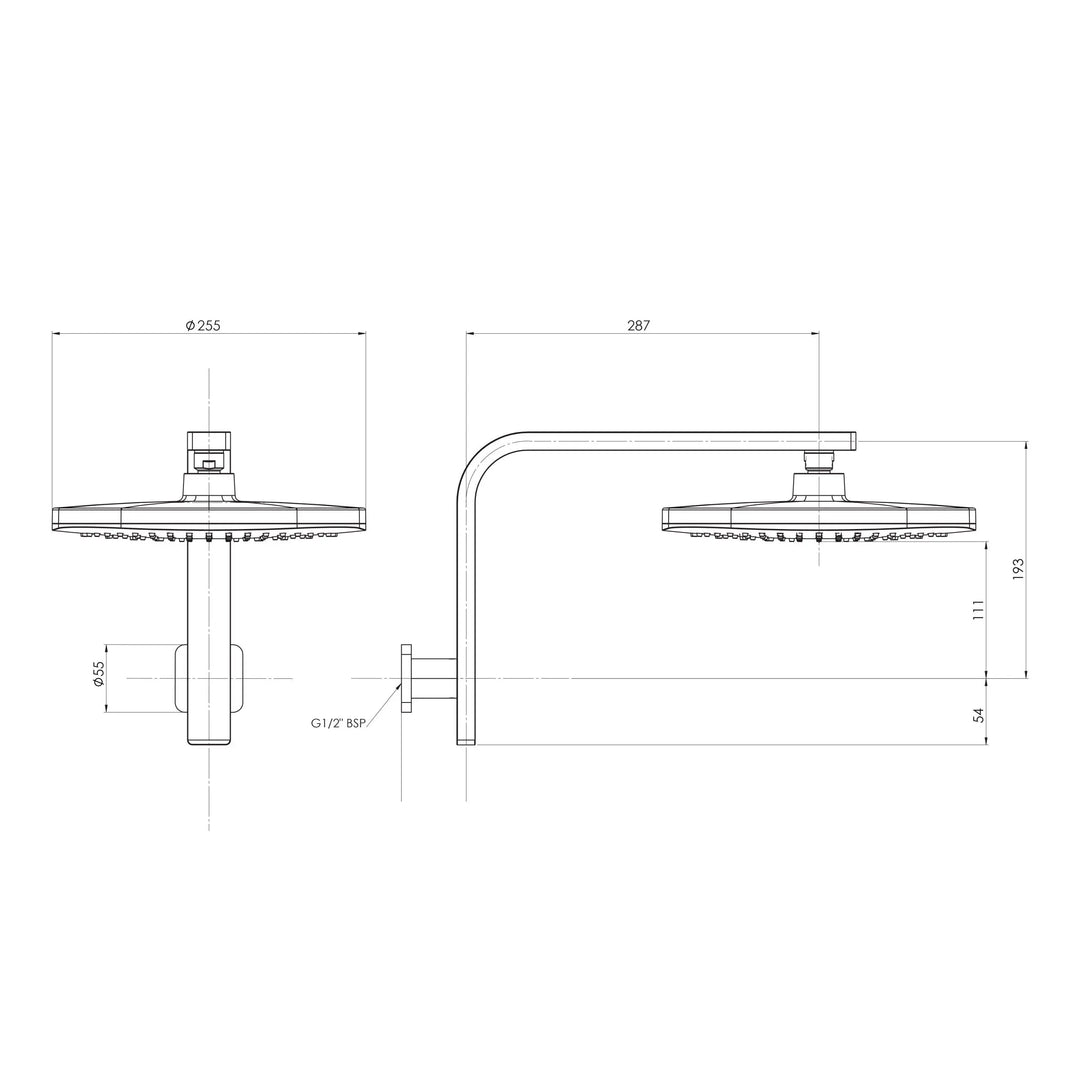 Nuage High-Rise Shower Arm and Rose Phoenix