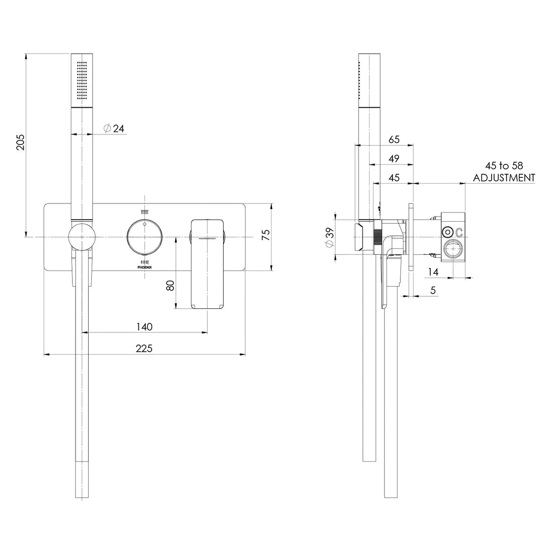 Gloss MKII Wall Shower System Phoenix
