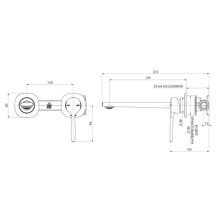 Vask SwitchMix Wall Basin / Bath Mixer Set (Complete Kit Phoenix