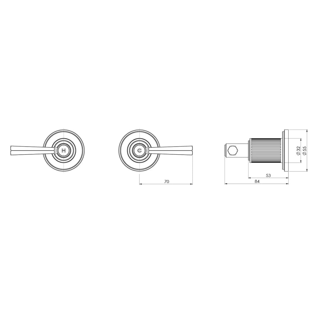 Wiltern Wall Top Assemblies 15mm Extended Spindles – Lead Free Phoenix