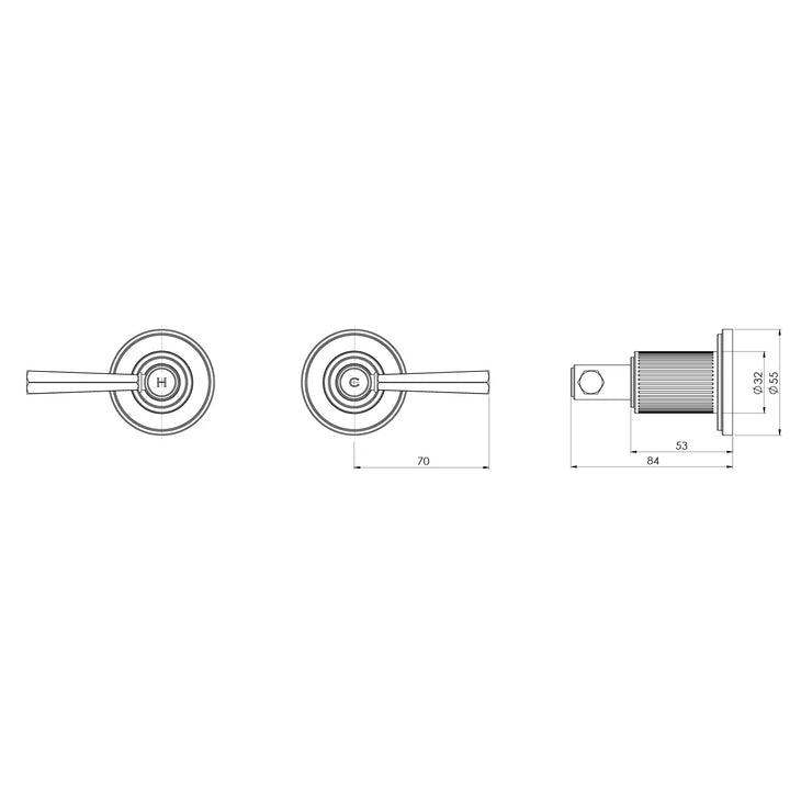 Wiltern Wall Top Assemblies 15mm Extended Spindles – Lead Free Phoenix