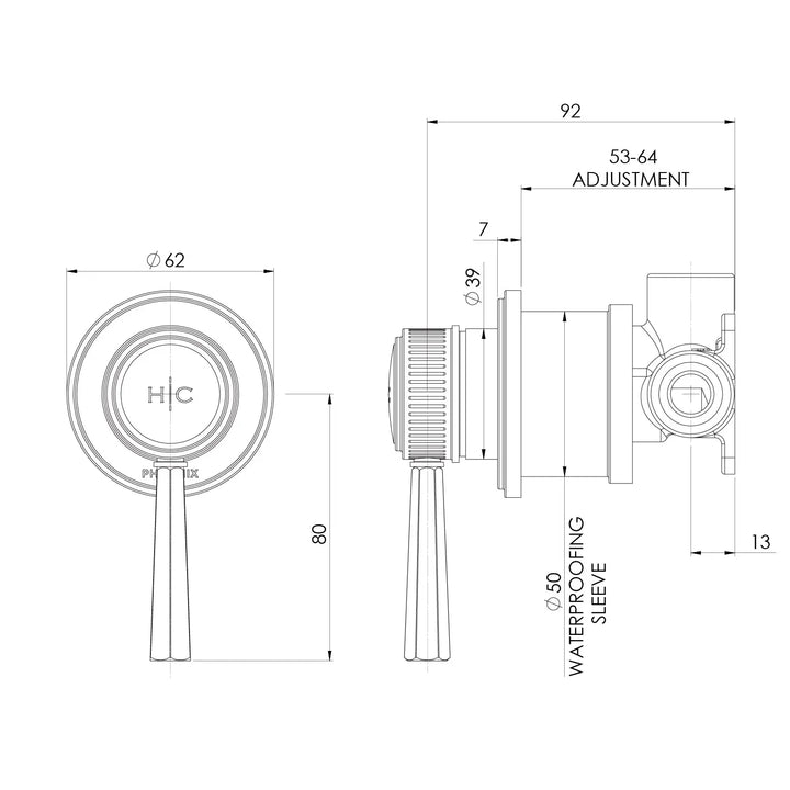 Wiltern SwitchMix Shower / Wall Mixer (Complete Kit) – Lead Free Phoenix