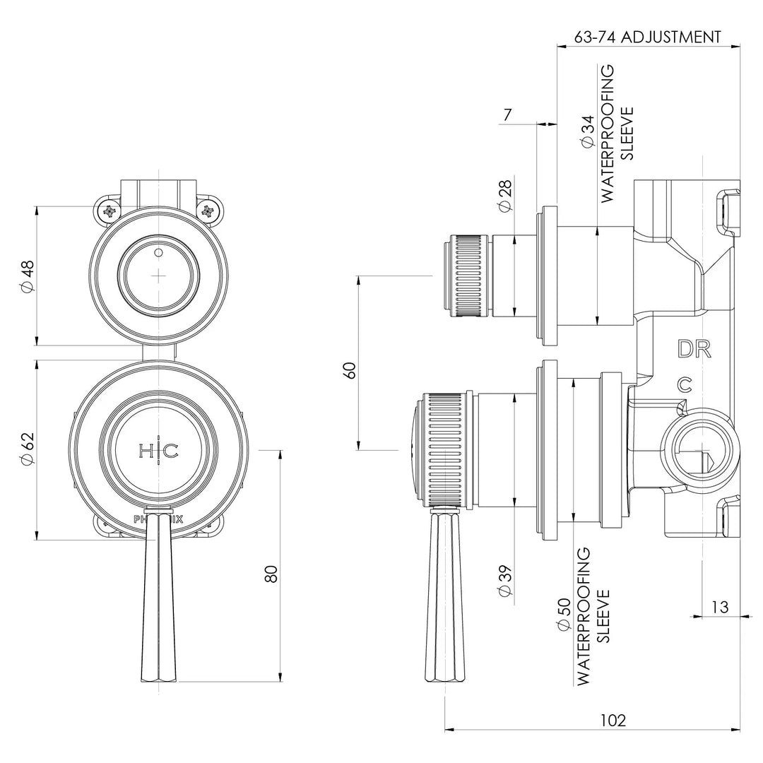 Wiltern SwitchMix Shower / Bath Diverter Mixer (Complete Kit) – Lead Free Phoenix