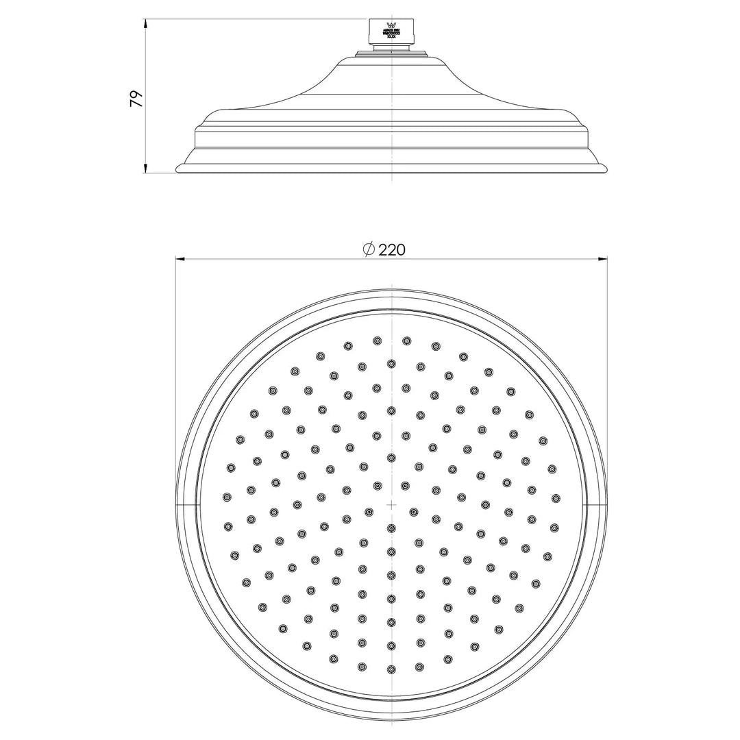Wiltern Shower Rose 220mm Phoenix