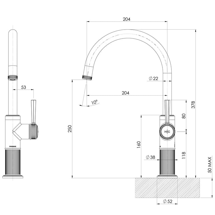 Wiltern Sink Mixer 200mm – Lead Free Phoenix