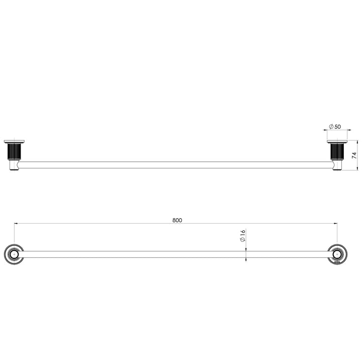 Wiltern Single Towel Rail 800mm Phoenix