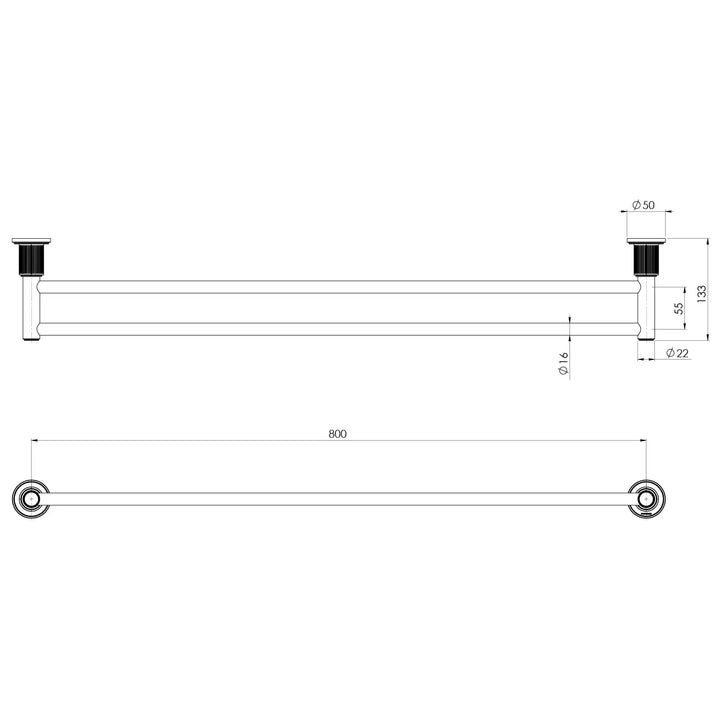 Wiltern Double Towel Rail 800mm Phoenix