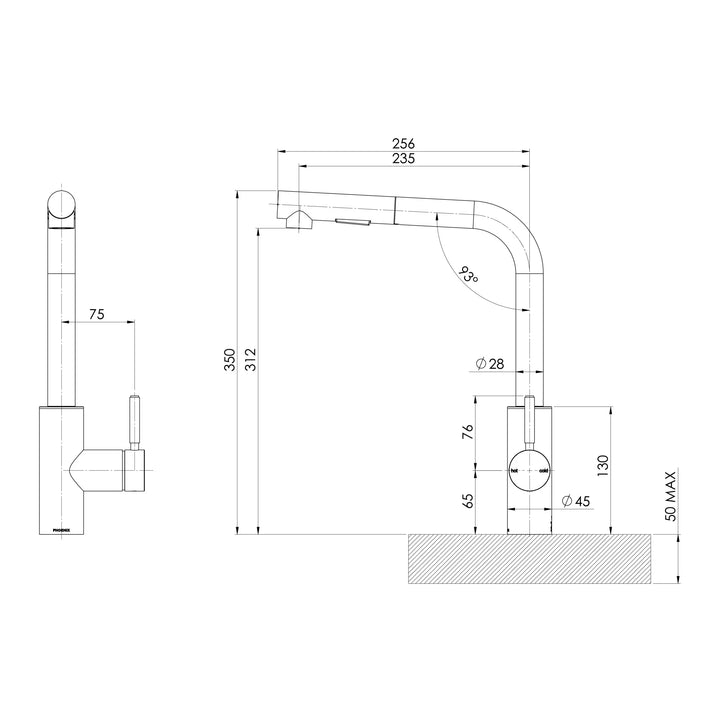 Phoenix Sink Package 1 – Matte Black Sink &amp; Stainless Steel Mixer Phoenix