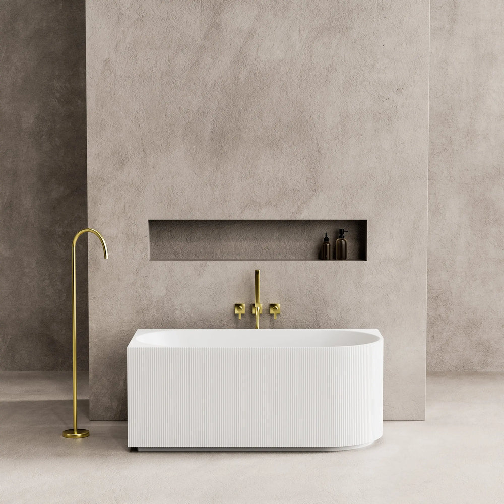 Capri Corner Freestanding Bath, fluted - available in various finishes Ceramic Exchange