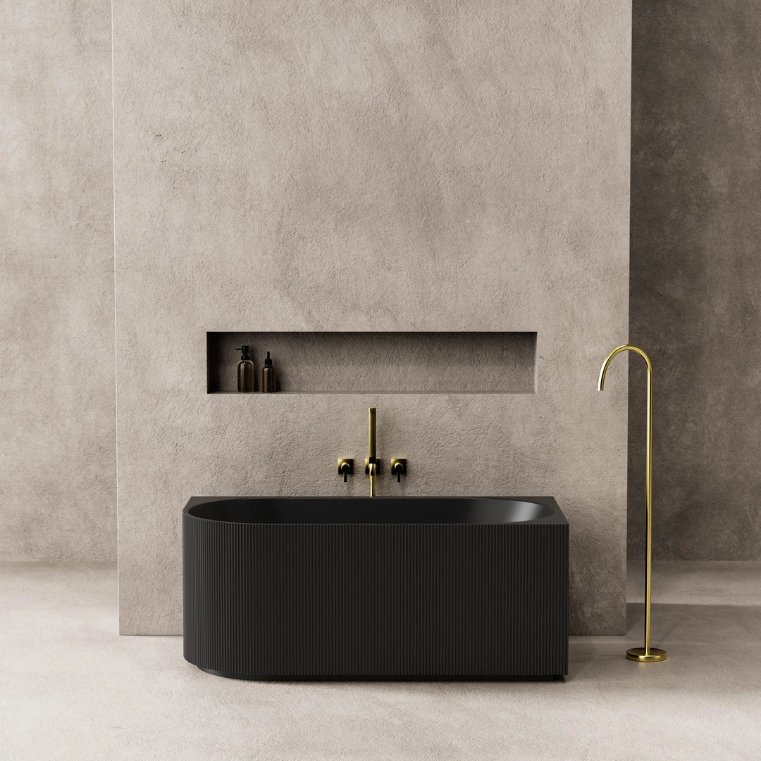 Capri Corner Freestanding Bath, fluted - available in various finishes Ceramic Exchange