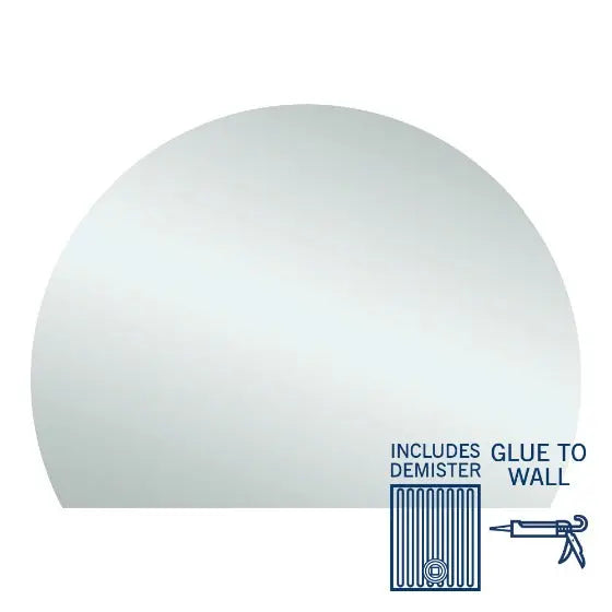 D-Shaped Polished Mirror - Demister Optional Thermogroup