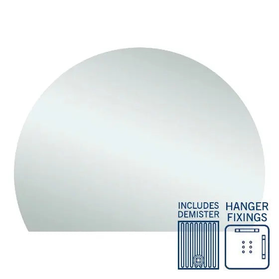 D-Shaped Polished Mirror - Demister Optional Thermogroup