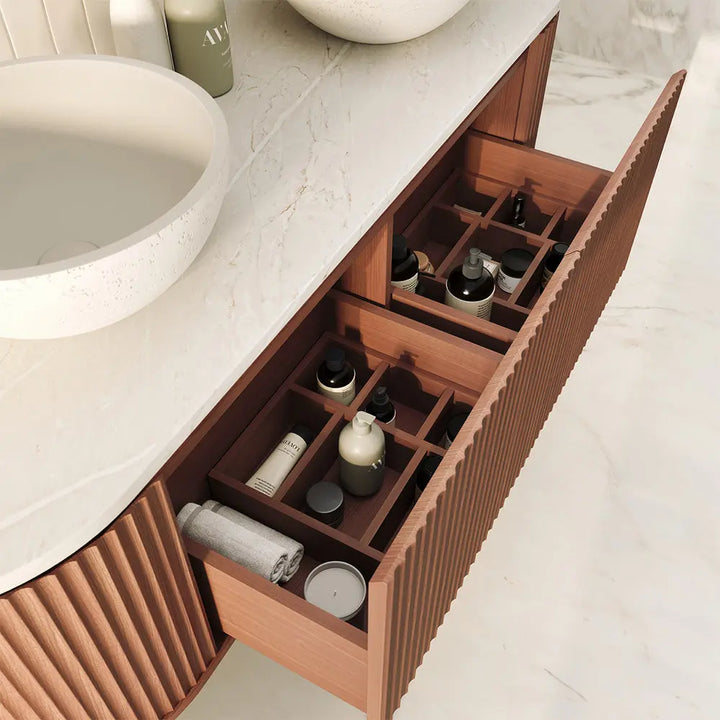 Empire Pill Walnut Wall Hung Vanity Fienza