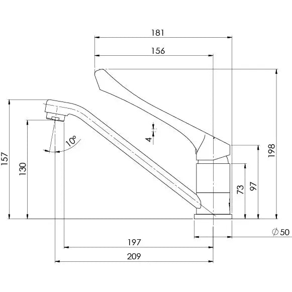 Ivy MKII Extended Handle Swivel Sink Mixer Phoenix