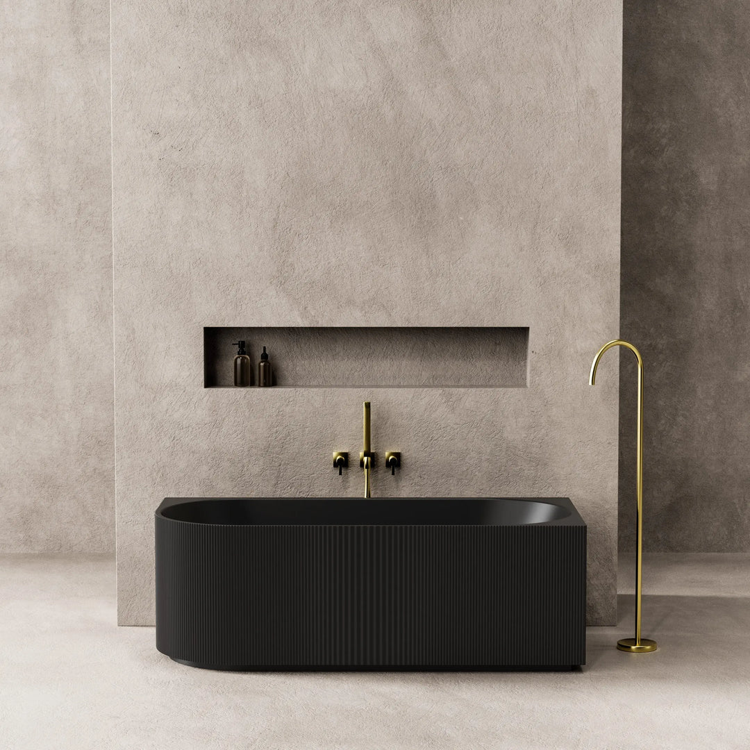 Capri Corner Freestanding Bath, fluted - available in various finishes Ceramic Exchange