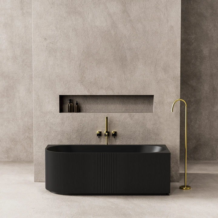 Capri Corner Freestanding Bath, fluted - available in various finishes Ceramic Exchange