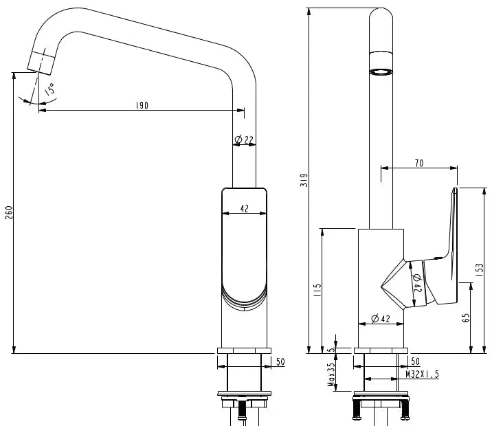 Jenex Sink Mixer Millennium