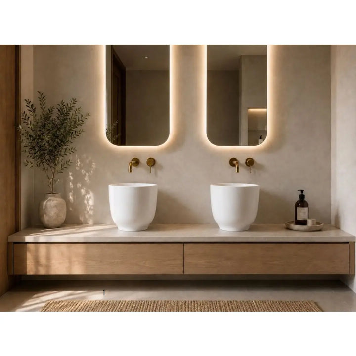 Halo Above Counter Stone Basin - various finishes PIETRA BIANCA