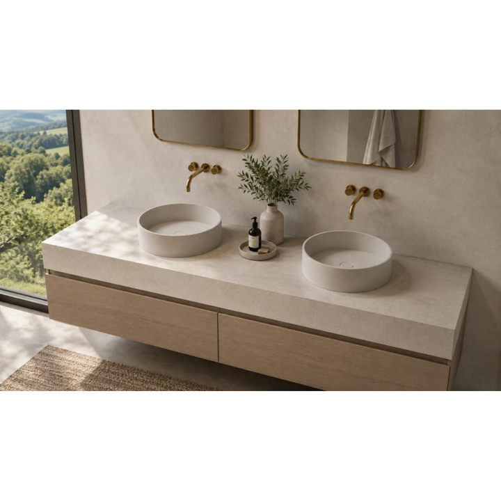 Sophia Above Counter Stone Basin - various finishes - ON DISPLAY PIETRA BIANCA
