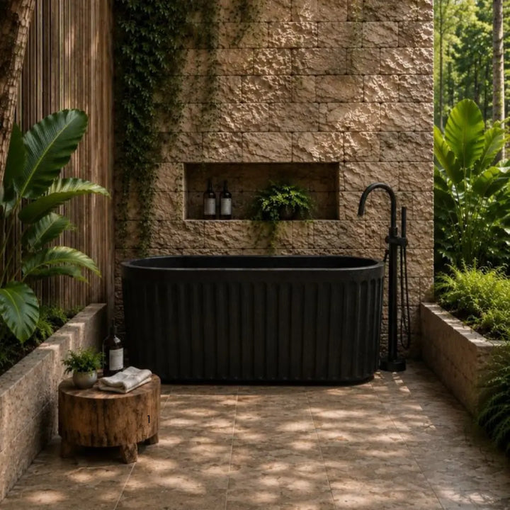 Briza Freestanding Cast Stone Bath 1700mm - various finishes PIETRA BIANCA