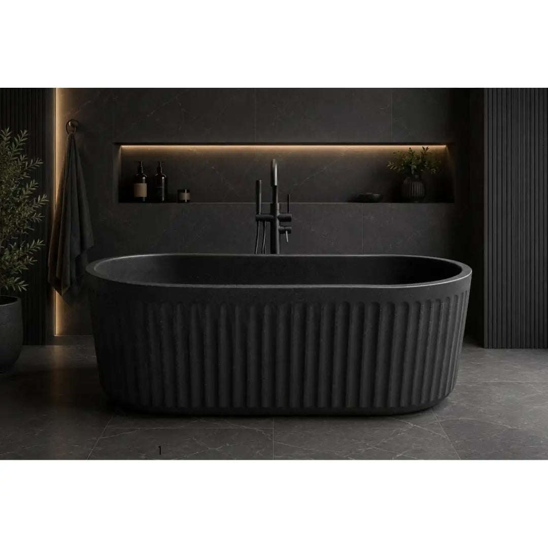 Briza Freestanding Cast Stone Bath 1700mm - various finishes PIETRA BIANCA