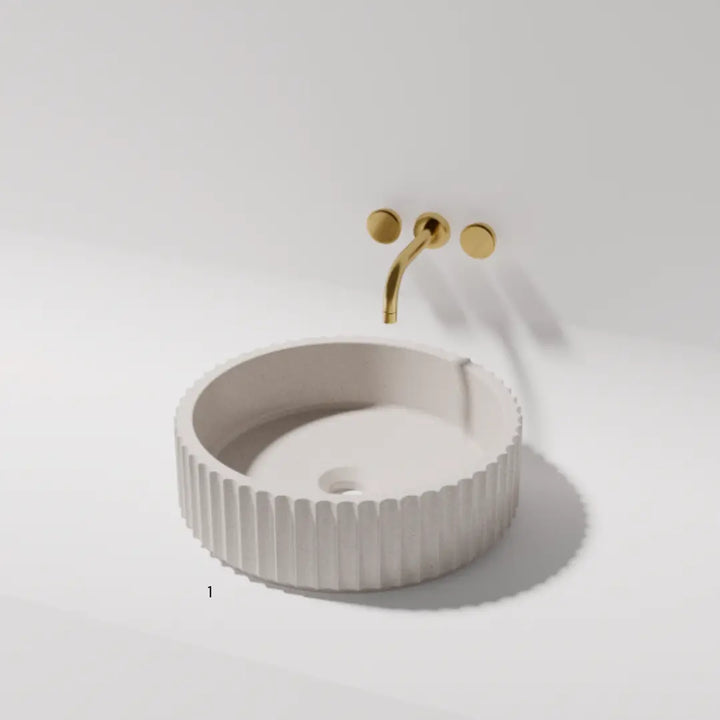 Briza Round Above Counter Stone Basin - various finishes PIETRA BIANCA