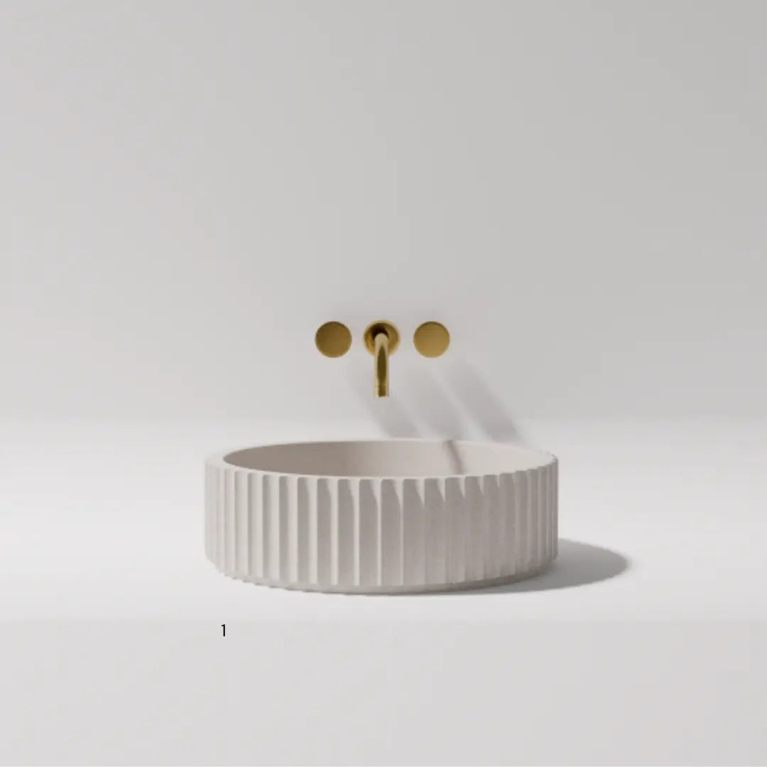 Briza Round Above Counter Stone Basin - various finishes PIETRA BIANCA