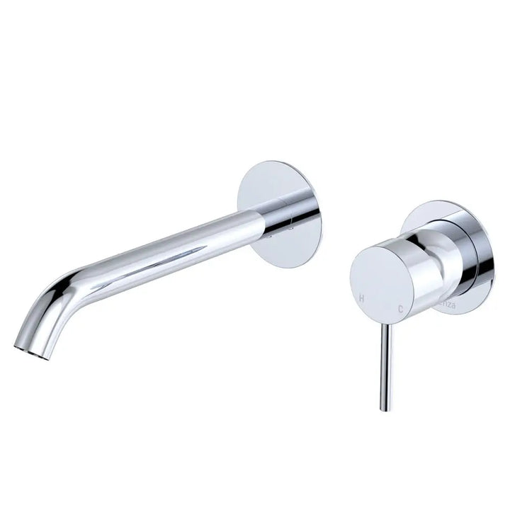 Kaya Basin/Bath Wall Mixer Set, Round Plates, 200mm Outlet Fienza