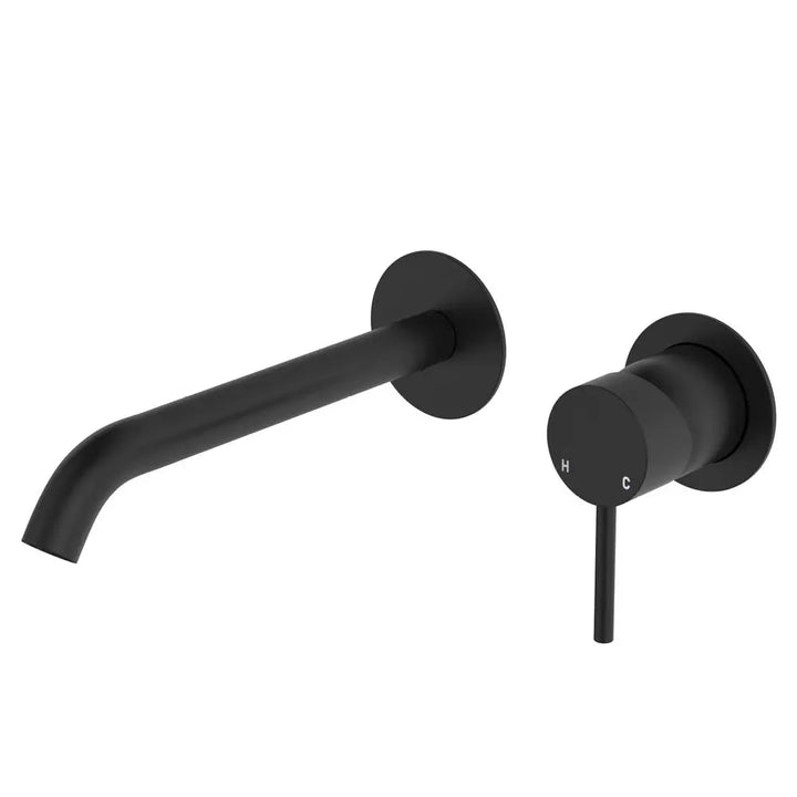 Kaya Basin/Bath Wall Mixer Set, Round Plates, 200mm Outlet Fienza