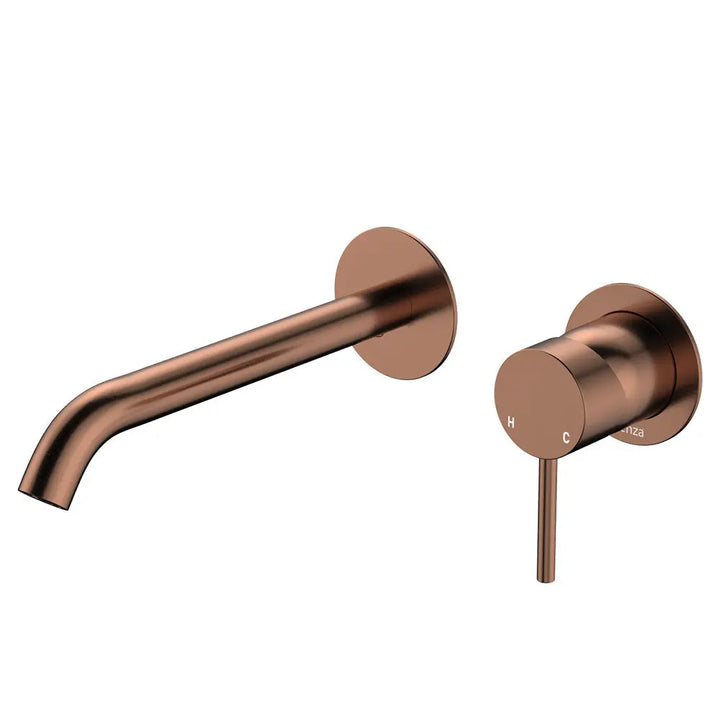 Kaya Basin/Bath Wall Mixer Set, Round Plates, 200mm Outlet Fienza