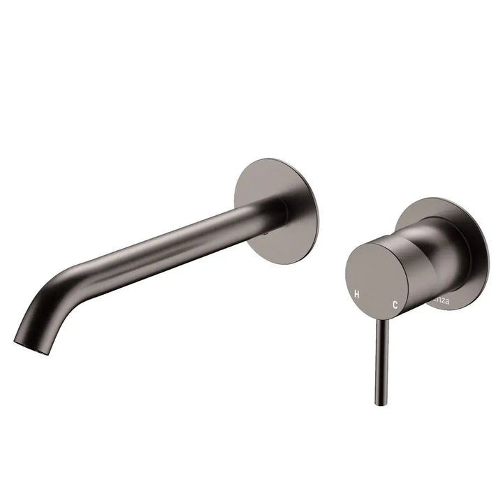 Kaya Basin/Bath Wall Mixer Set, Round Plates, 200mm Outlet Fienza
