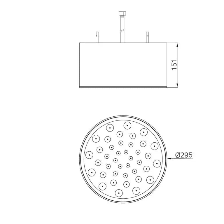 SERENITY CEILING SHOWER HEAD MATTE BLACK Nero tapware