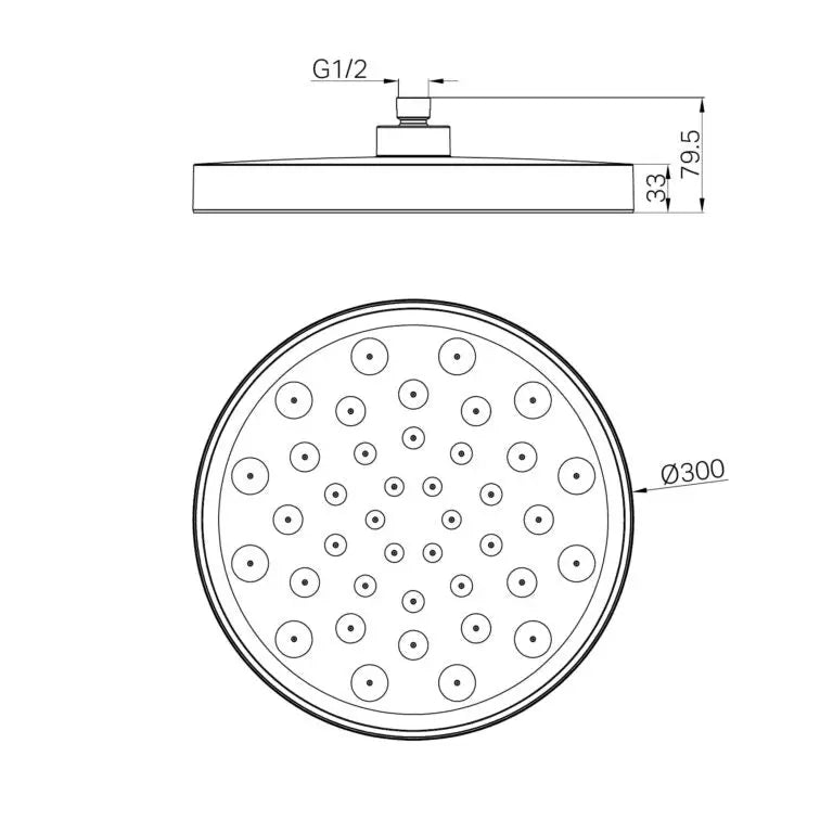 SERENITY SHOWER HEAD GUN METAL Nero tapware