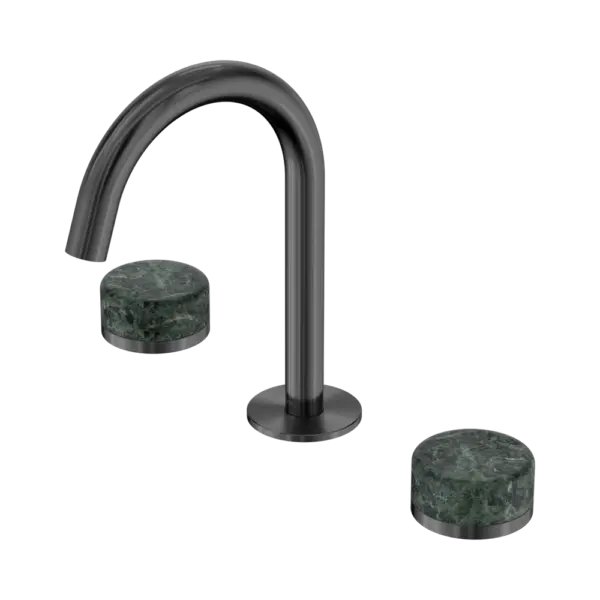 Serenity Basin Set Arc Spout Gun Metal Trim Nero tapware